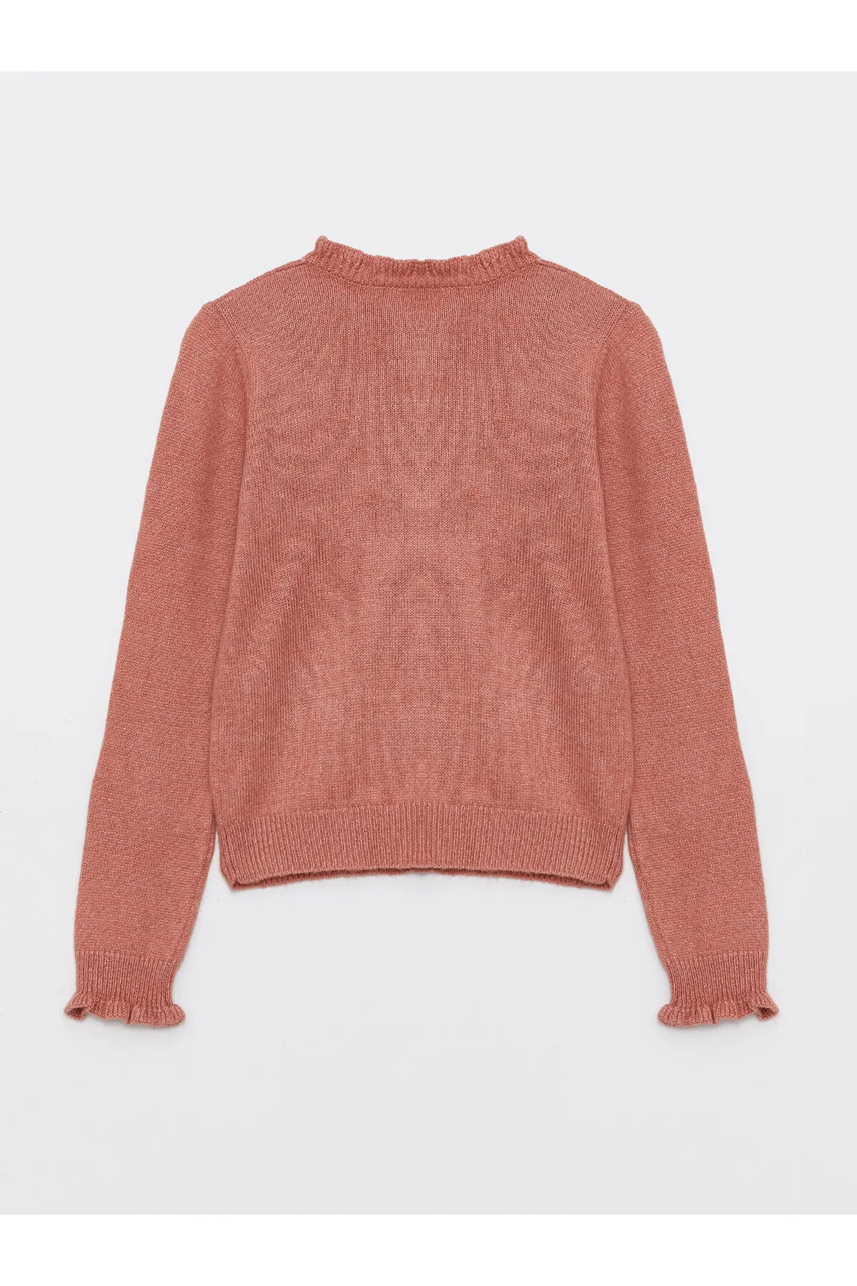 LC Waikiki  Langarm-Strickjacke für Mädchen mit Rundhalsausschnitt und Stickerei