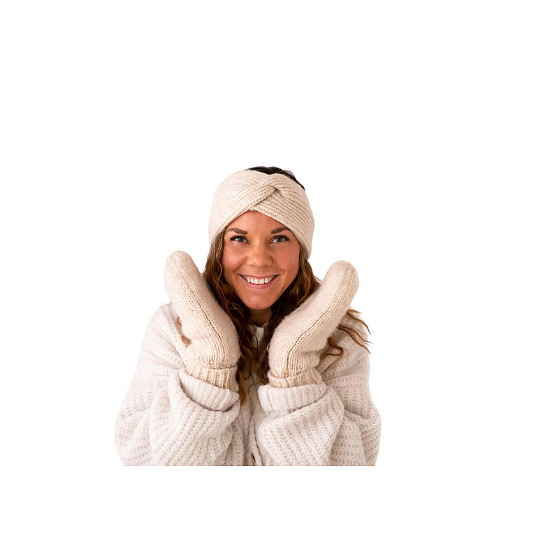 Pannebånd offwhite, mohair-look