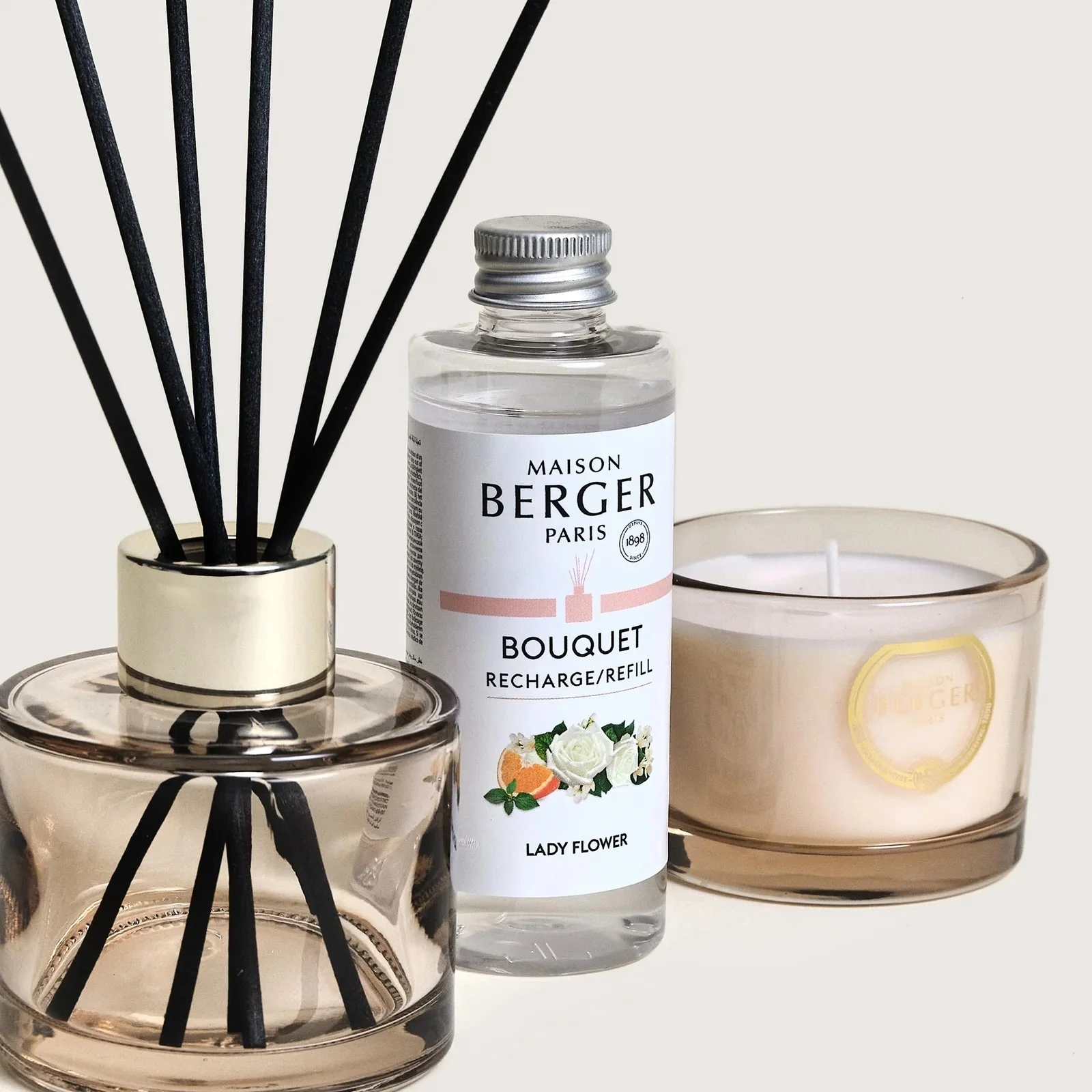 Eternity Fragrance Set - Mini Bouquet og Lady Flower Bouquet Duo - Duftdiffuser, Duftlys