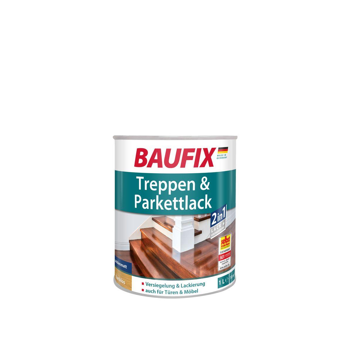 Baufix Treppen & Parkettlack seidenmatt 1L 4er Set