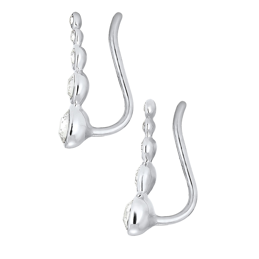 Elli Elli Boucles d'Oreilles Femmes Earcuff Geo avec cristaux en argent sterling 925 Boucles d'oreilles
