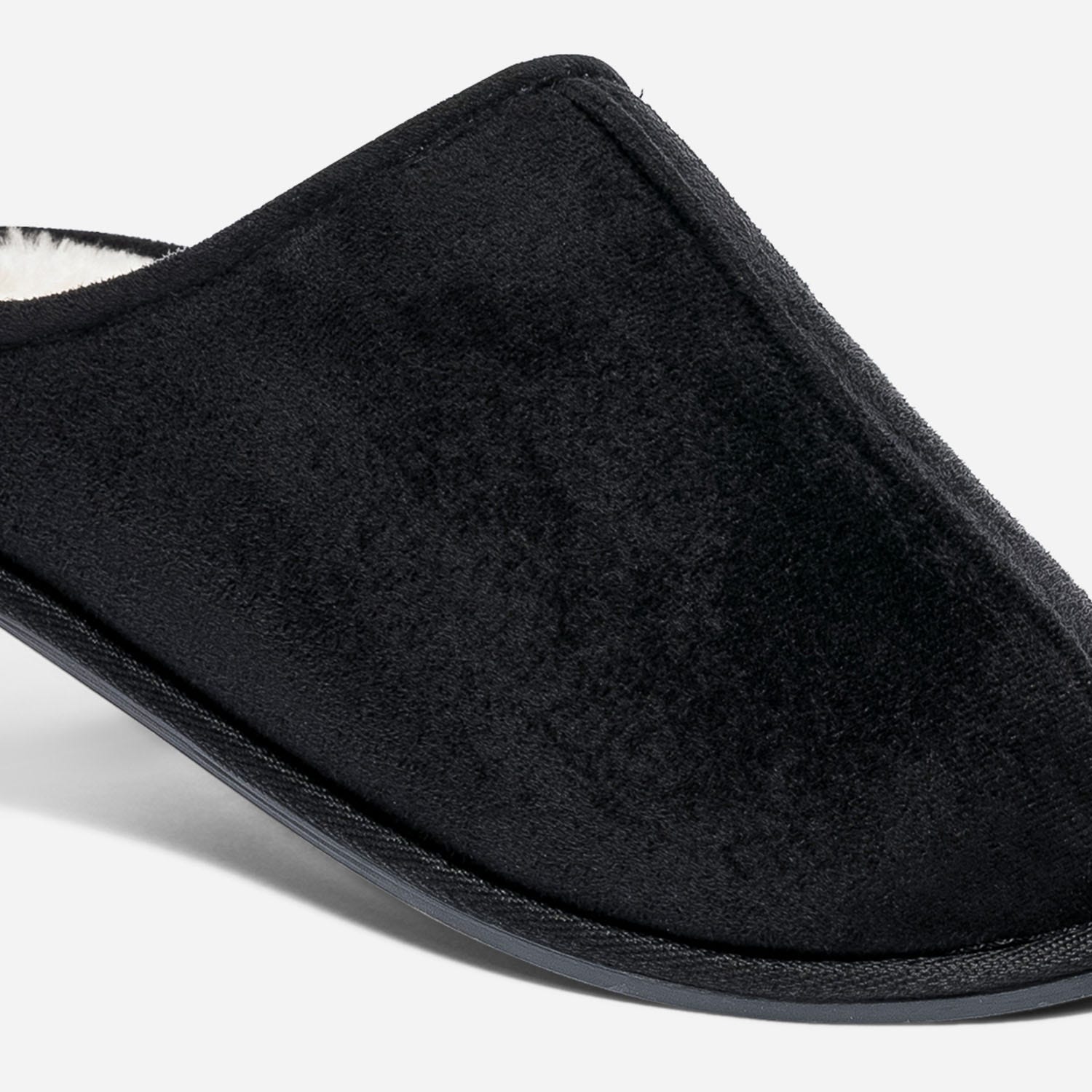 Chausson-mule noir fourré