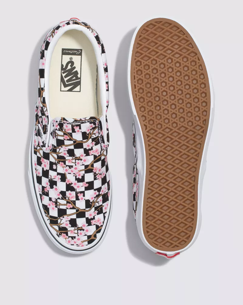 Customs Cherry Blossom Checkerboard Slip-On