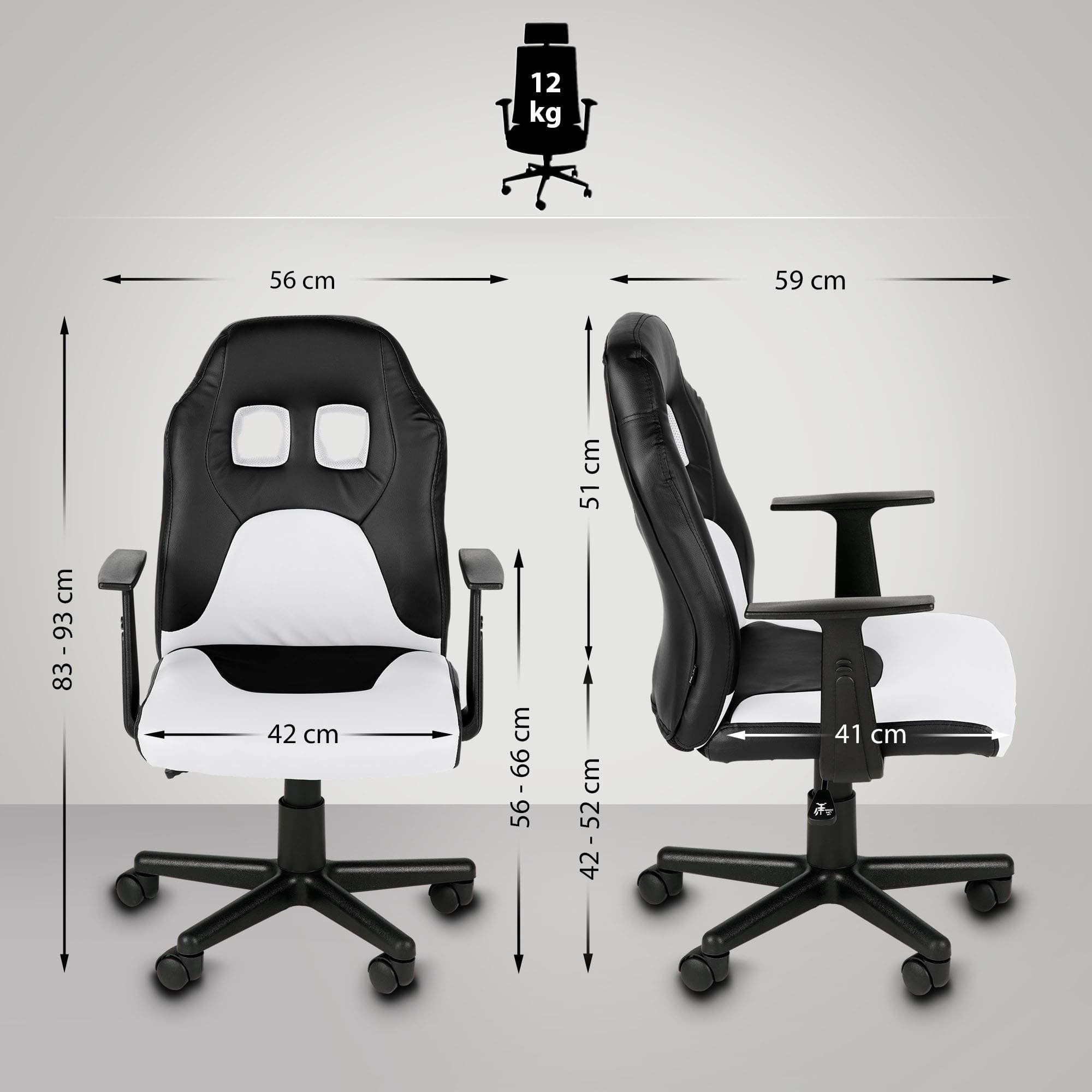 CLP Gaming Chair Fun, Kinder-Bürostuhl, mit abnehmbaren Armlehnen