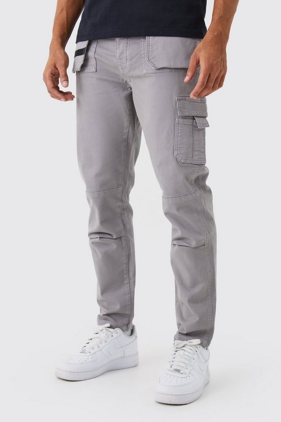 Slim-Fit Cargo-Hose mit Riemchen-Detail