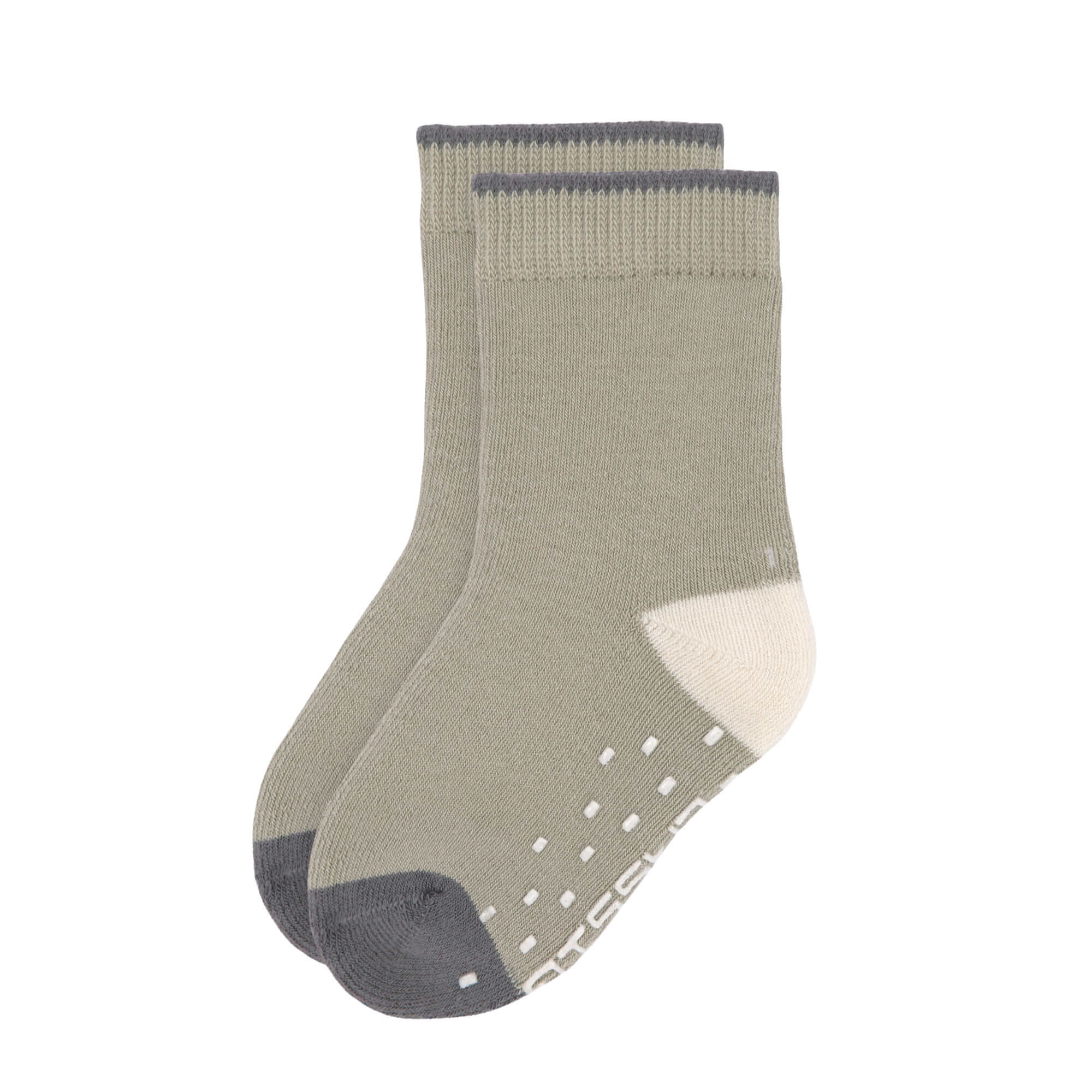 Kinder Antirutsch-Socken (2er-Set), Anthrazit Oliv