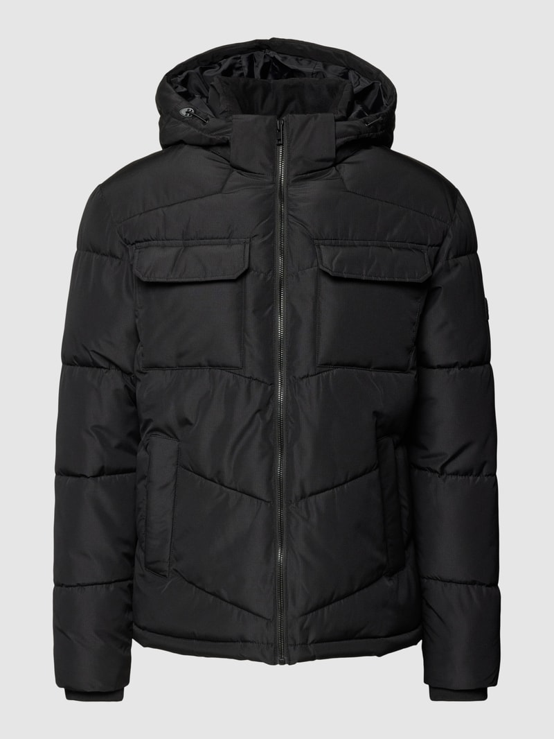 Steppjacke mit Kapuze Modell 'MASON' in schwarz