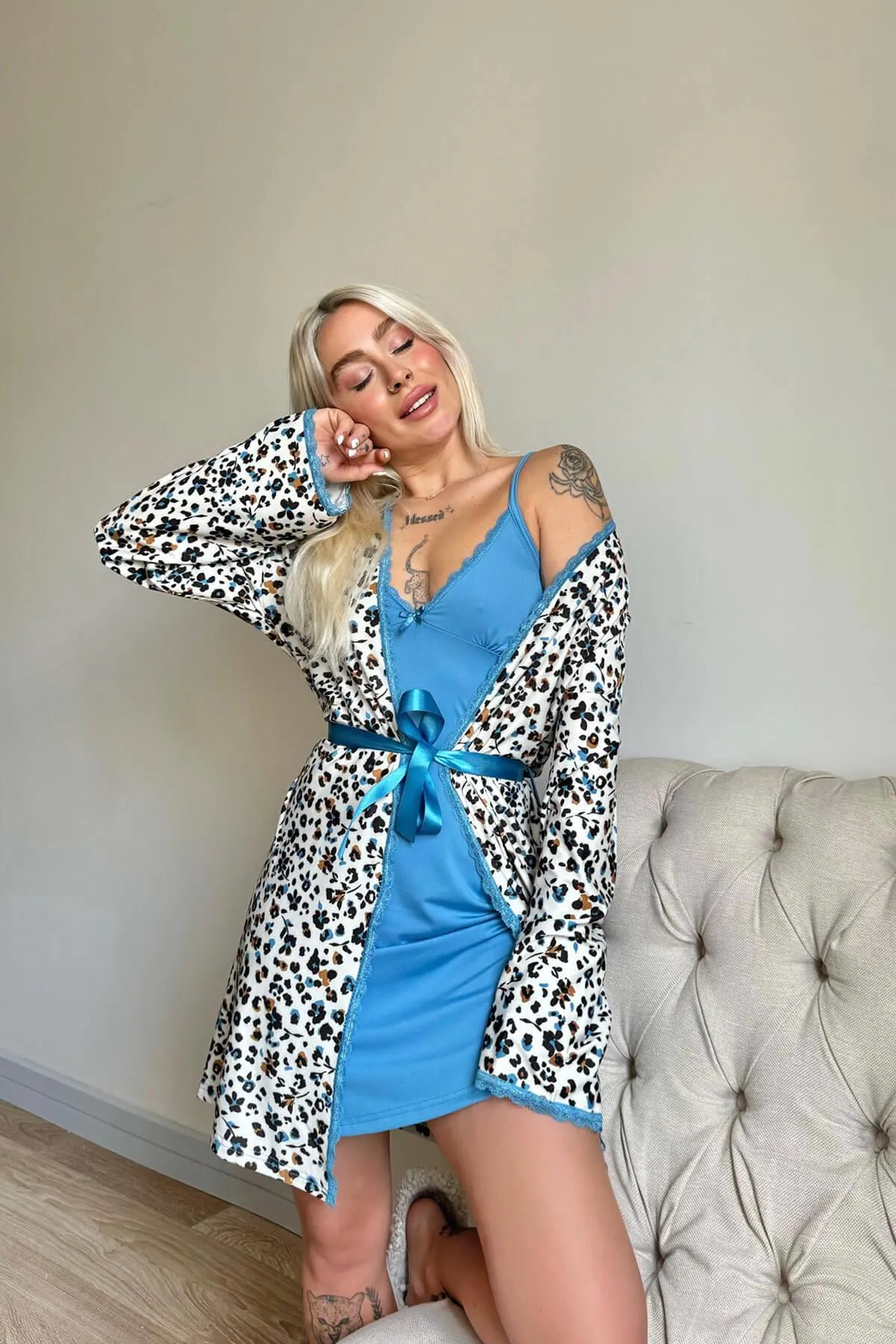 Pijamaevi  Pyjama set - Türkis - Unifarben