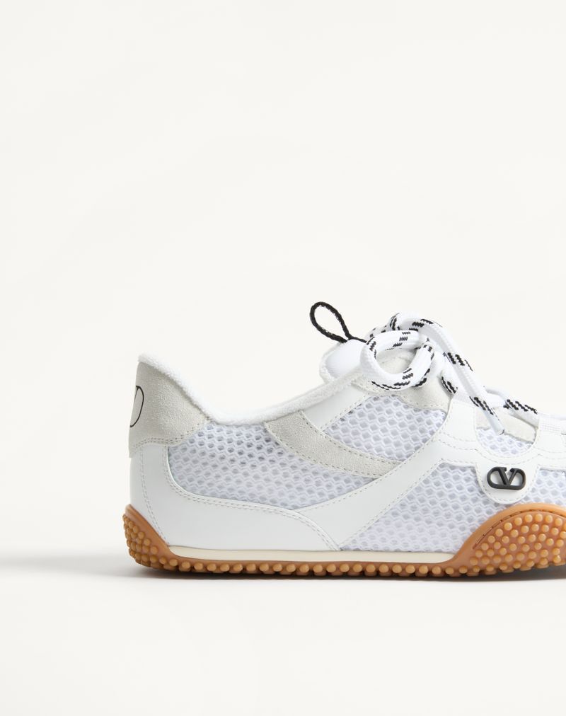 Baskets Amphibia en cuir de veau caoutchouté et cuir fendu
