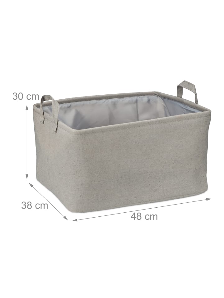 relaxdays Aufbewahrungskorb in Grau - (B)48 x (H)30 x (T)38 cm günstig kaufen onesize