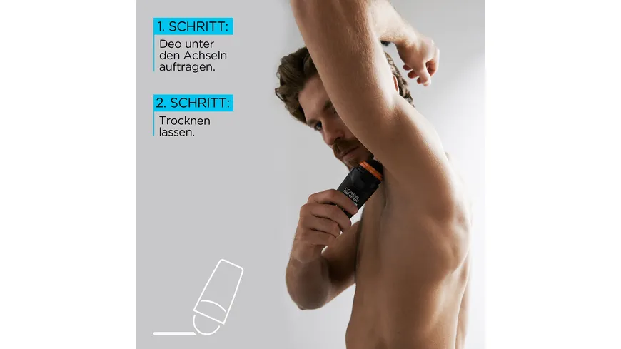 L'Oréal Paris Deo Roll-on Carbon Protect für Männer - 5 in 1 Deodorant 48h Schutz vor Schweiß: Frische & Kontrolle 50 ml