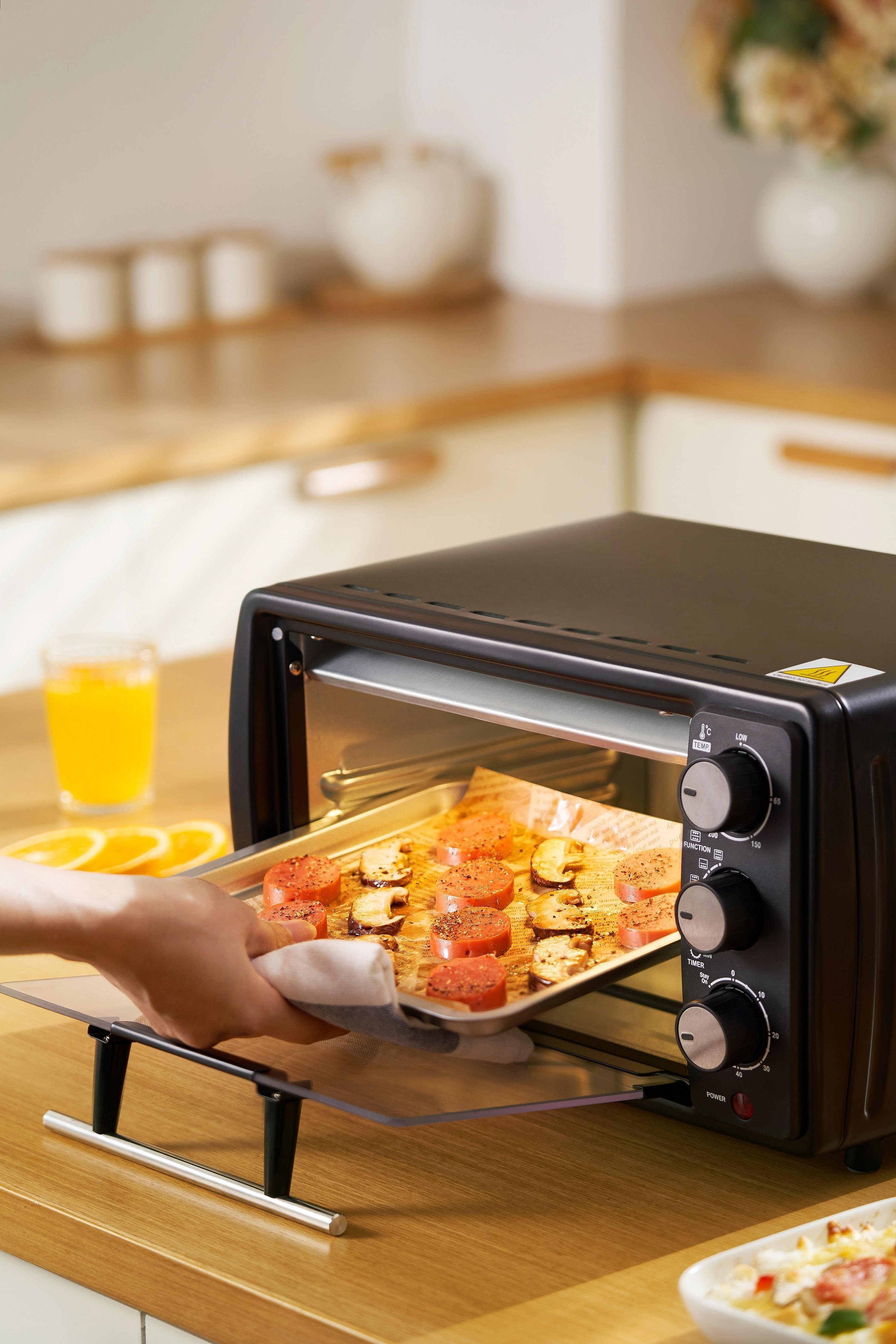 STEINBORG Minibackofen SB-3005s, 13 Liter, Großes Sichtfenster, Hitzebeständiges Gehäuse, 1200 Watt