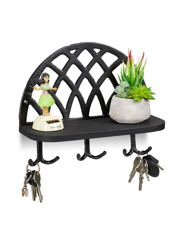 relaxdays Schlüsselbrett in Schwarz günstig kaufen onesize