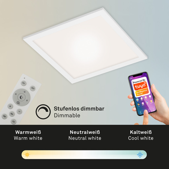 WiFi-RGB/CCT-LED-Deckenleuchte, quadratisch