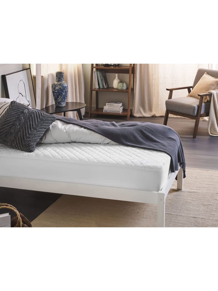 Beliani Topper VILLUERCA in Weiß - (W) 200 x (H) 1 x (L) 90 cm günstig kaufen onesize
