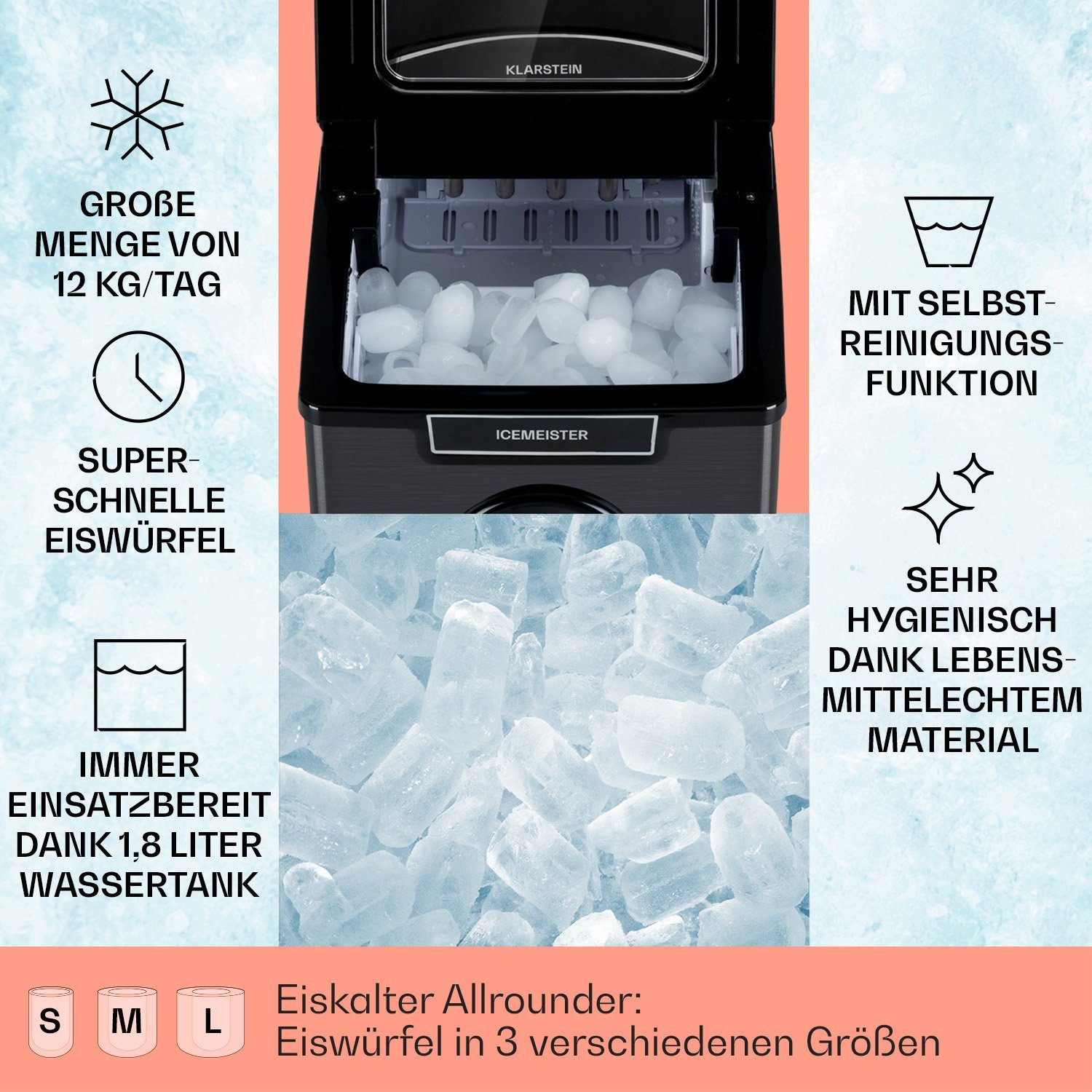 Klarstein Eiswürfelmaschine Icemeister 2G