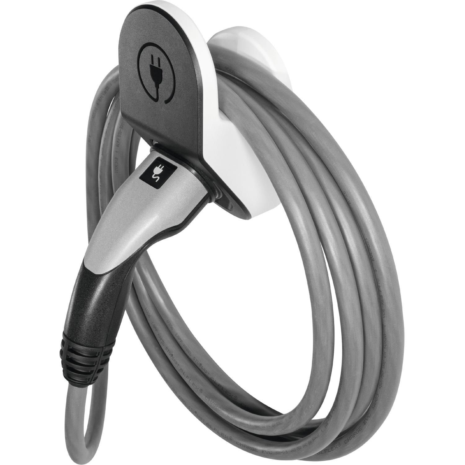 TechniSat Kabel- und Steckerhalter Typ 2 Wandhalterung für Ladekabel Elektroauto Elektroauto-Ladestation-Halterung, (Kabelaufhängung für alle Ladekabel mit Typ 2 Stecker, einfache Montage)