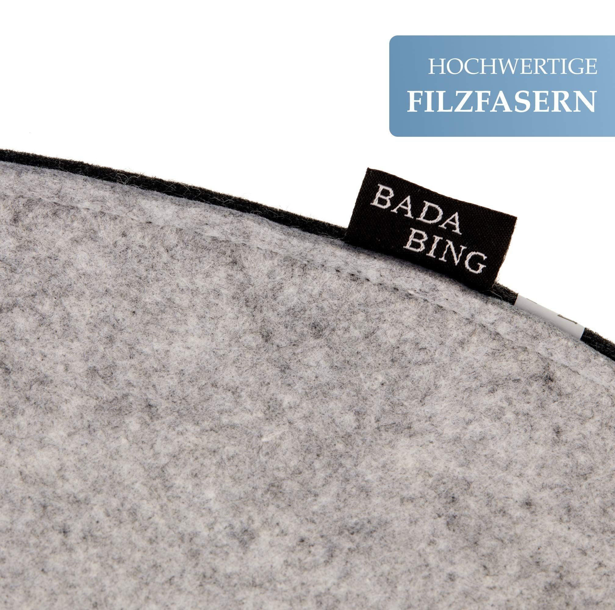 Bada Bing Stuhlkissen Filz Sitzkissen Ovale Filzkissen Anthrazit Für Designerstühle, Wendekissen, 2er Set