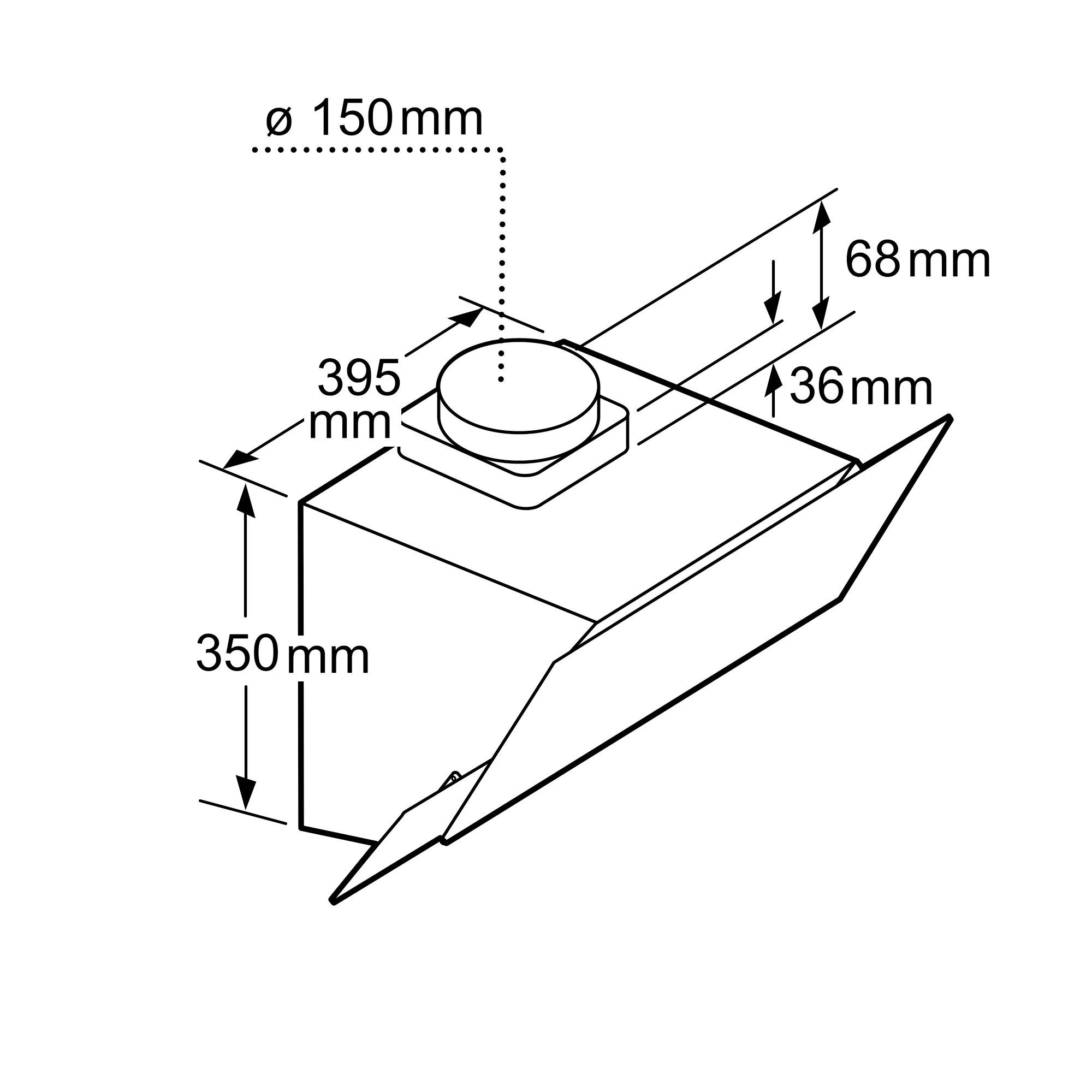 SIEMENS Kopffreihaube Serie iQ300 Siemens LC65KA670 iQ100 Kopffreihaube 60cm schwarz, LC65KA670, Randabsagung, Intensivstufe