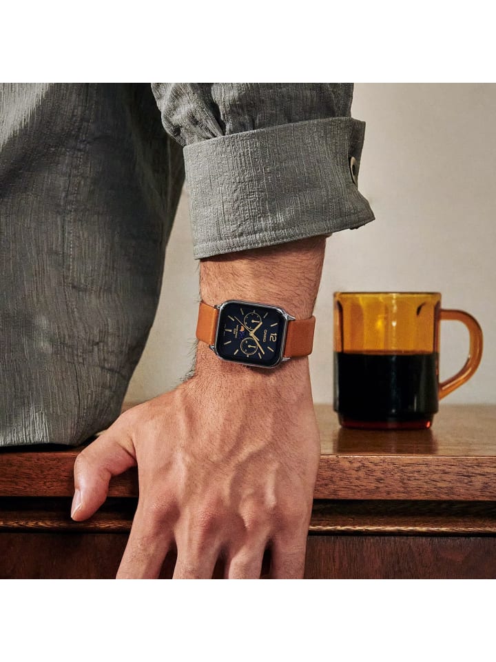 Casio Herrenuhr Multifunktion mit Lederband Braun günstig kaufen onesize