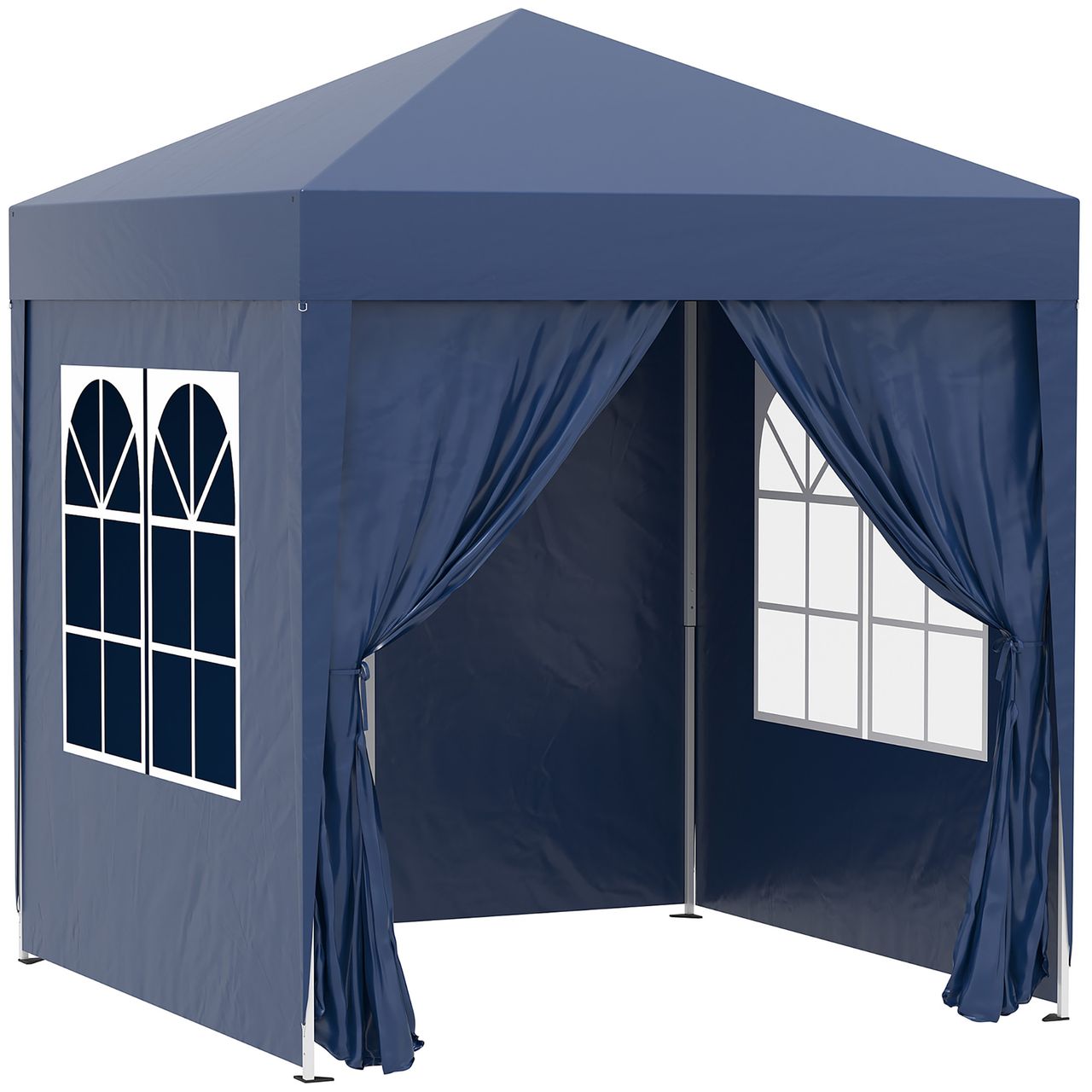 Outsunny Pavillon 2x2m Faltpavillon 4 Seitenwände mit Fenster Tragetasche Stahl