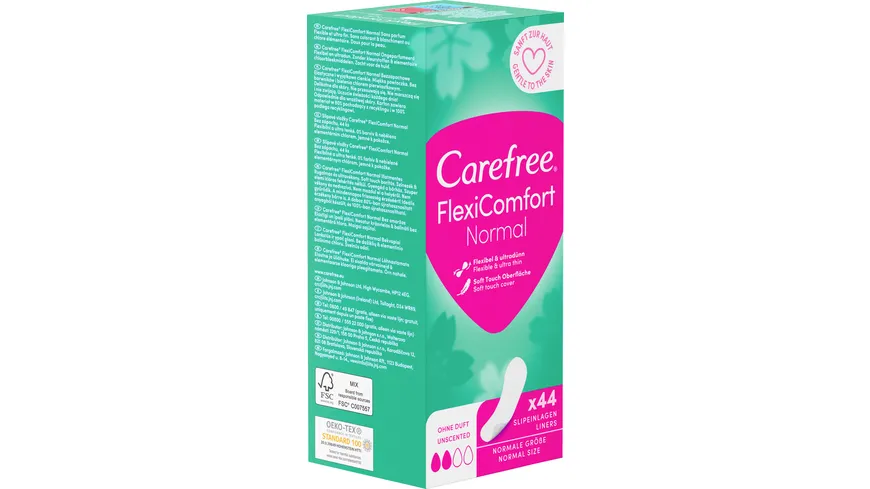 Carefree FlexiComfort Normal x44 Slipeinlagen ohne Duft