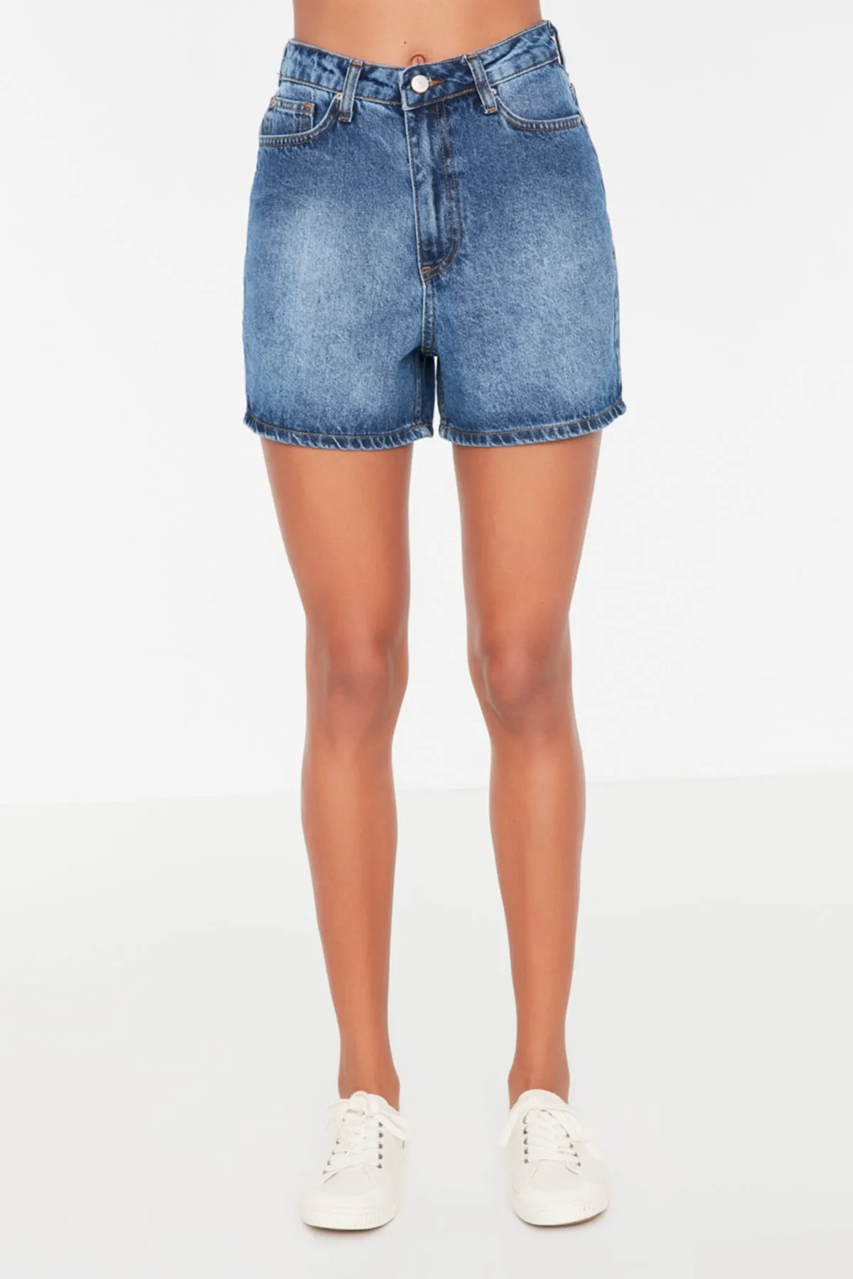 Trendyol Collection  Shorts - Dunkelblau - Hoher Bund