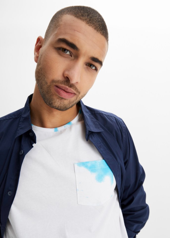 T-Shirt mit bedruckter-Brusttasche