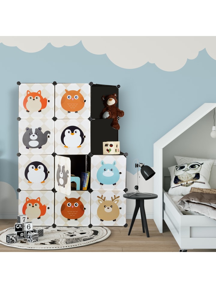 relaxdays Steckregal Kinderzimmer in Bunt - (B)110,5 x (H)145 x (T)46,5 cm günstig kaufen onesize