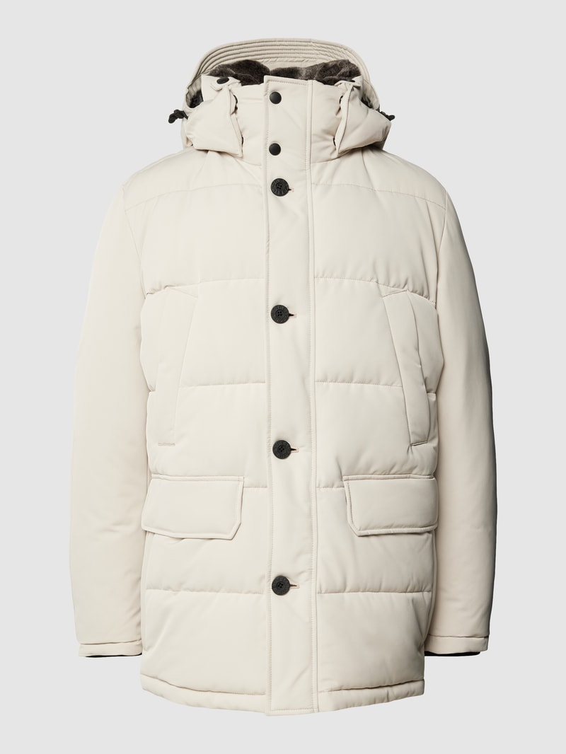 Parka mit Knopf- und Reißverschluss in kitt