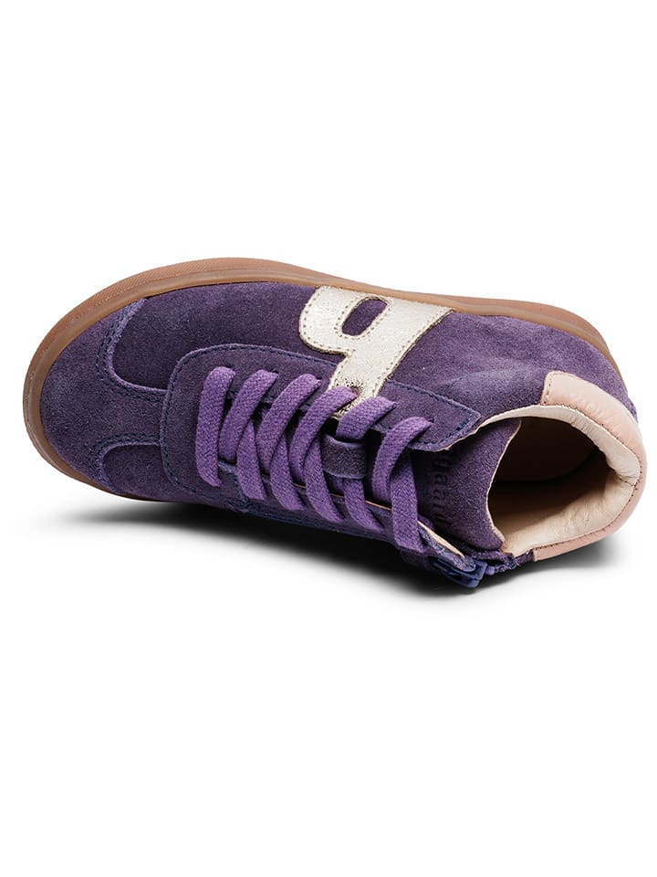 bisgaard Leder-Sneakers in Lila/ Gold günstig kaufen