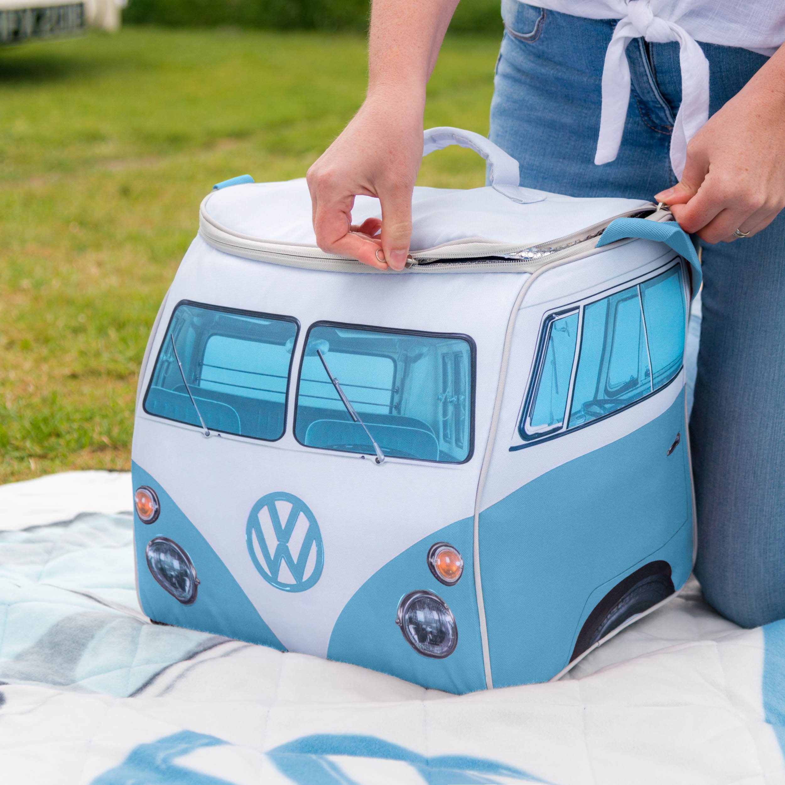 VW Collection by BRISA Kühltasche Volkswagen Thermotasche im T1 Bulli Bus Design, vollisolierte Picknicktasche, 30 Liter