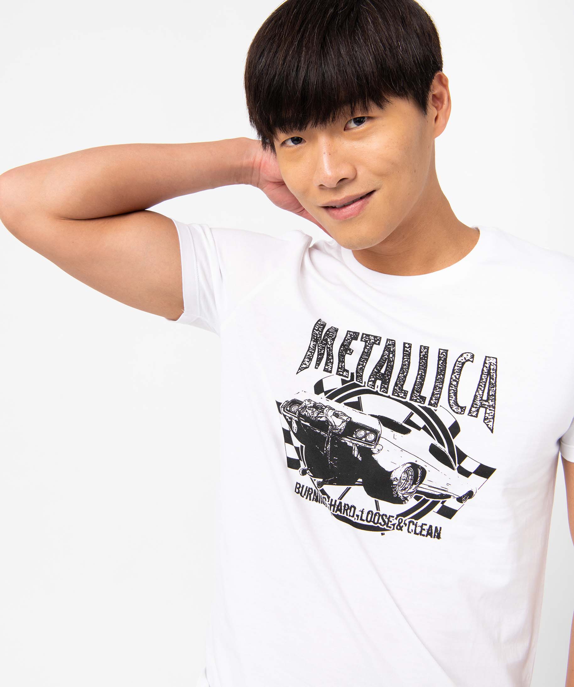 Tee-shirt homme avec motif sur l'avant - Metallica blanc | GEMO
