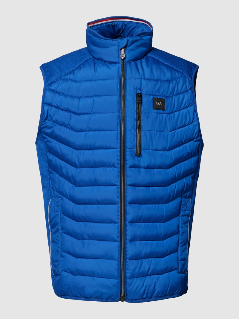 Steppweste mit Label-Detail in royalblau
