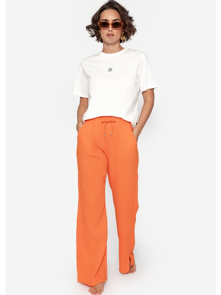 SASSYCLASSY Musselin Hose in Orange günstig kaufen