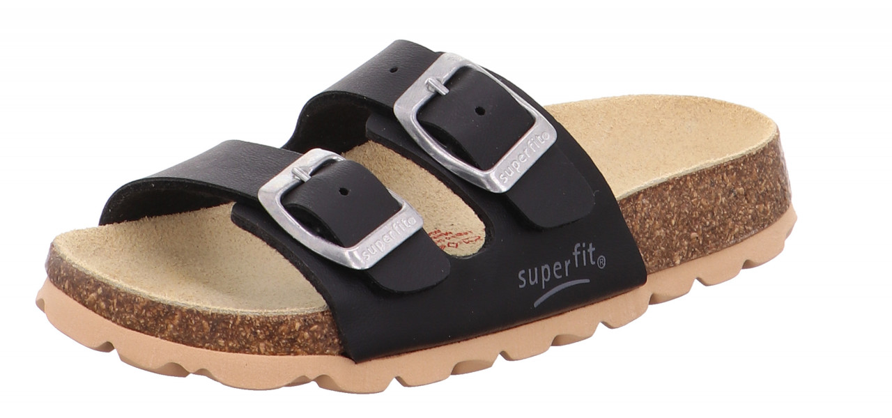 FUSSBETTPANTOFFEL - Schwarz Pantoffel mit Schnalle