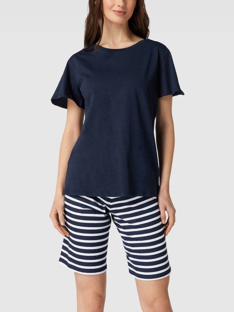 Pyjama mit Streifenmuster in marineblau