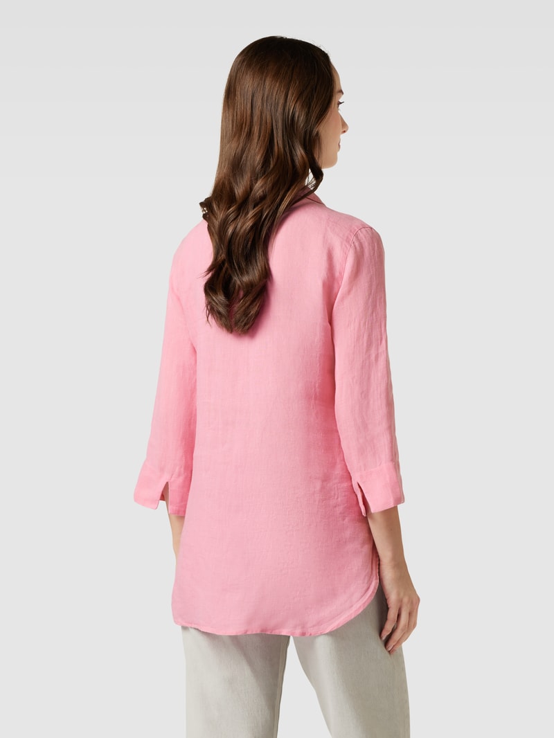 Leinenbluse mit Knopfleiste in pink