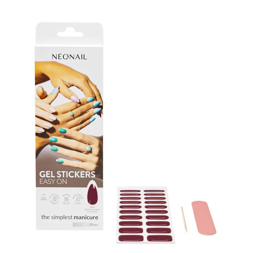 Adesivos de gel Neonail Easy On M05 Hybrid, 20 unidades