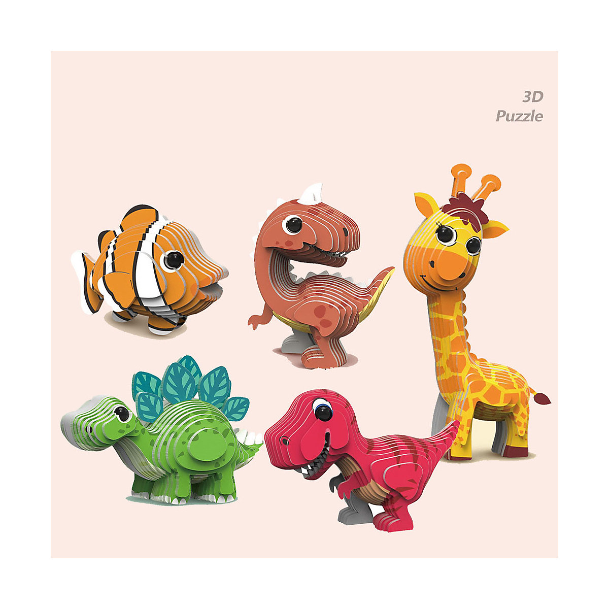 Dreidimensionales Kinderpuzzle Dinosauriermodell Papierzusammenbau Spielzeug für frühes Lernen