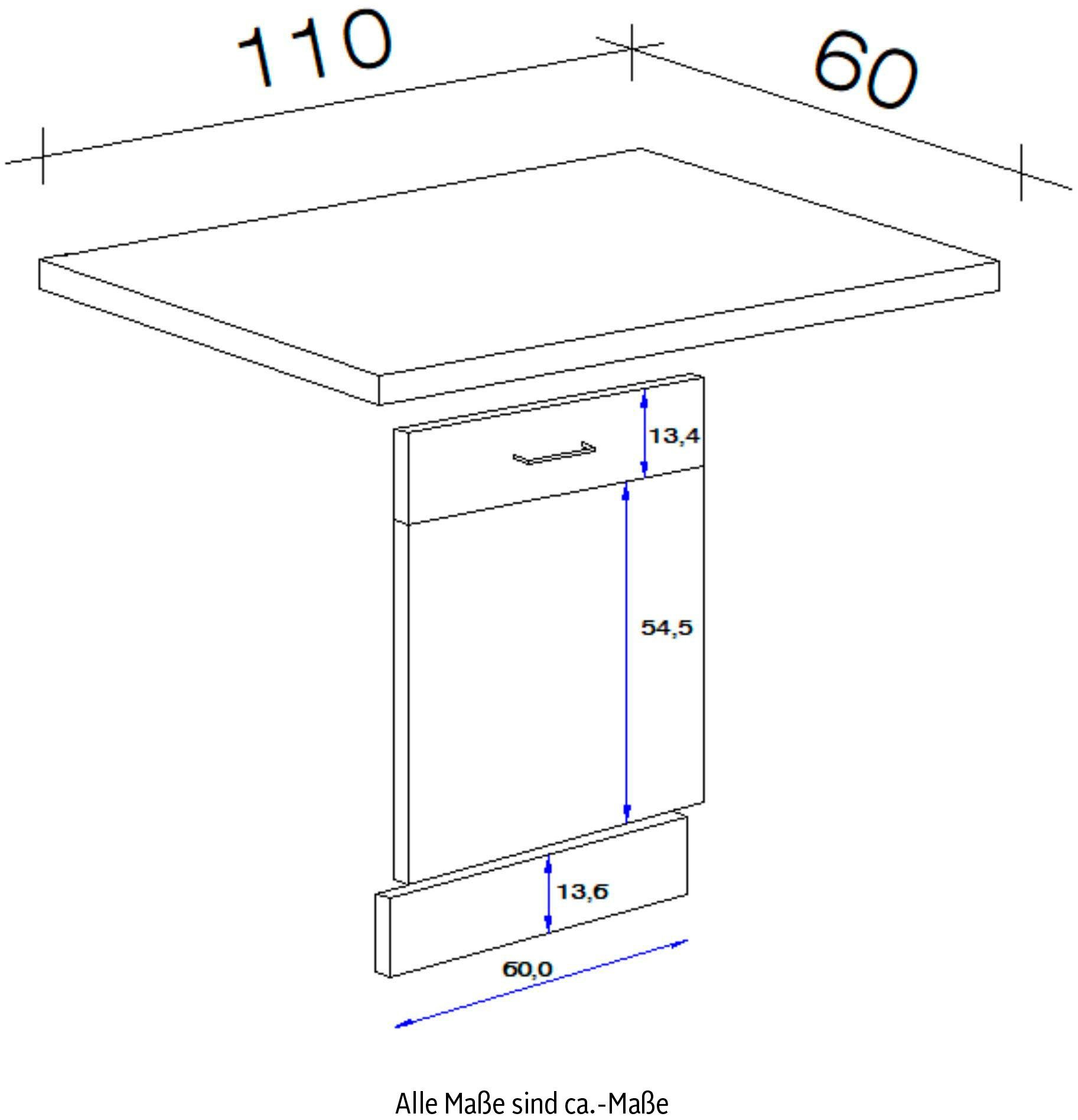 Flex-Well Frontblende Portland (Set, 3 St), (B x H x T) 110 x 86 x 60 cm