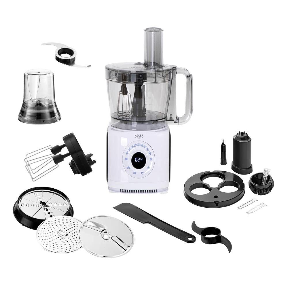 Adler Küchenmaschine AD 4224, 2000W, 3,5L, 12in1 Multifunktionales Küchengerät mit LCD-Anzeige