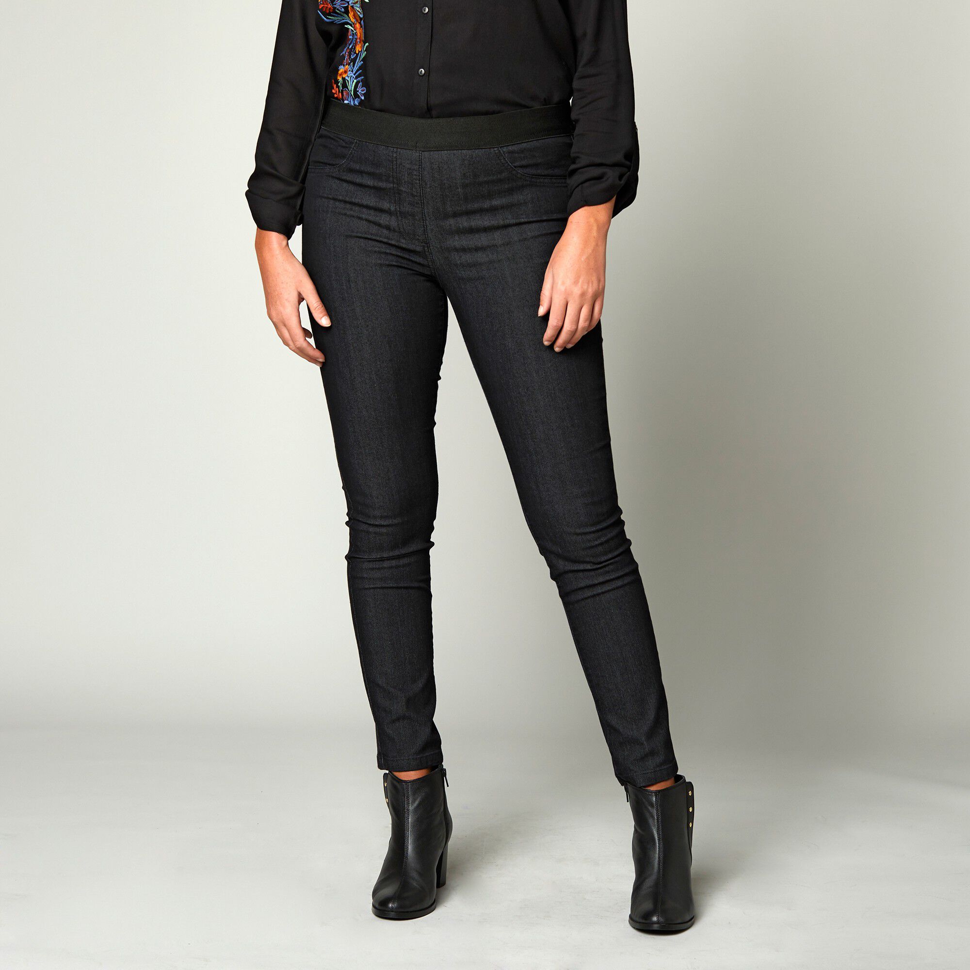 Jegging denim taille élastiquée