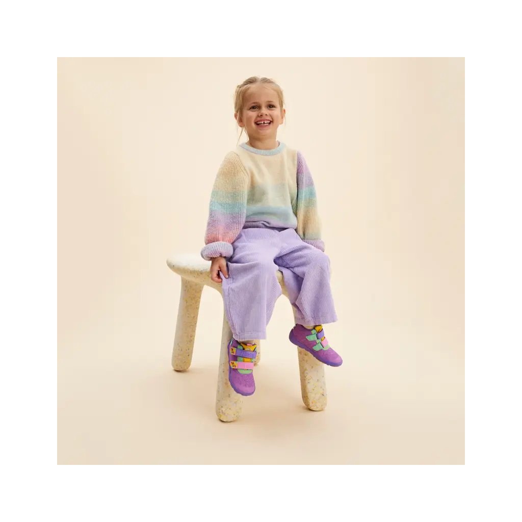 Affenzahn Lowboot Knit Happy Creative Tucan lila Barfußschuhe