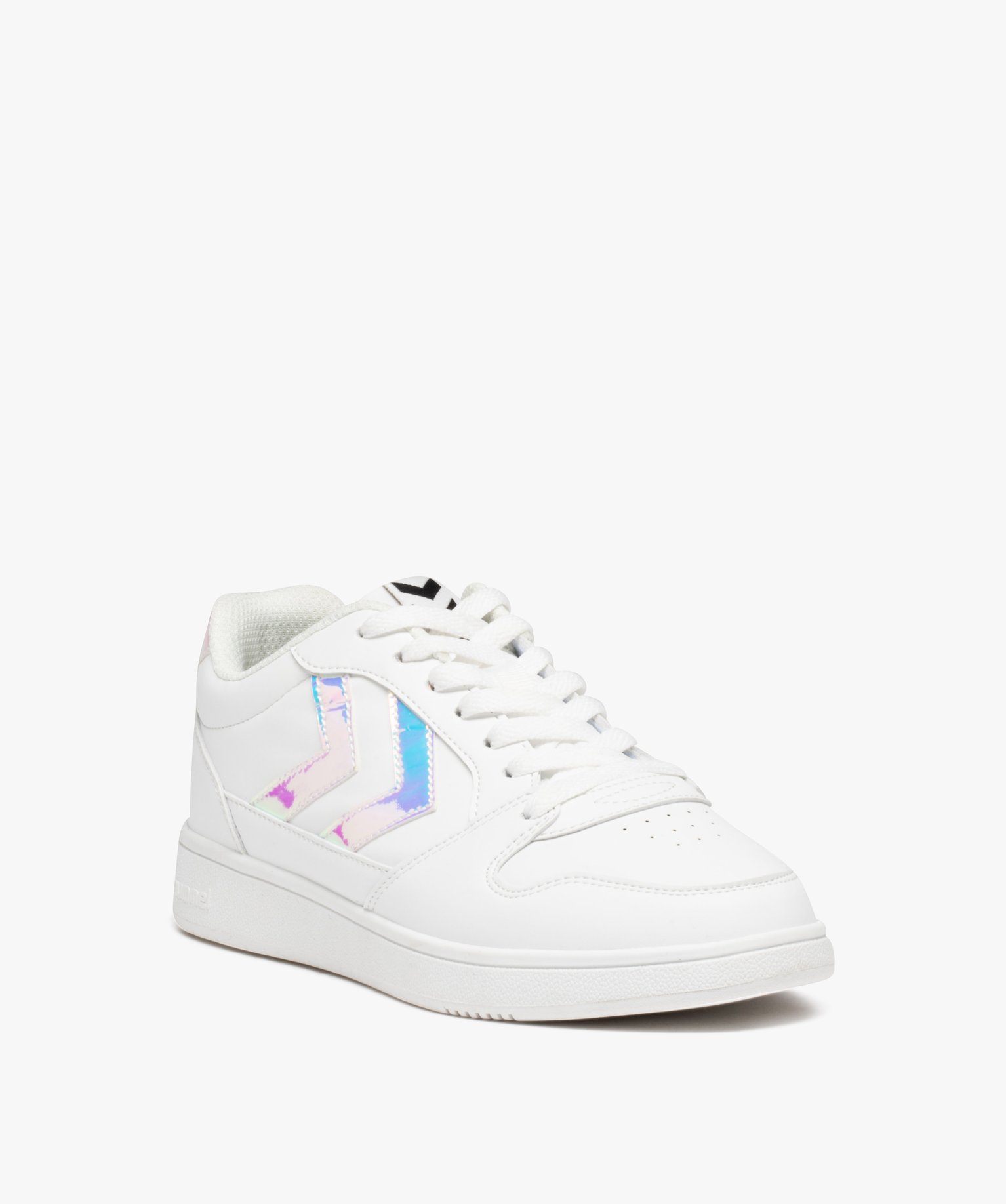 Baskets femme à lacets et à bande contrastante - Hummel blanc | GEMO