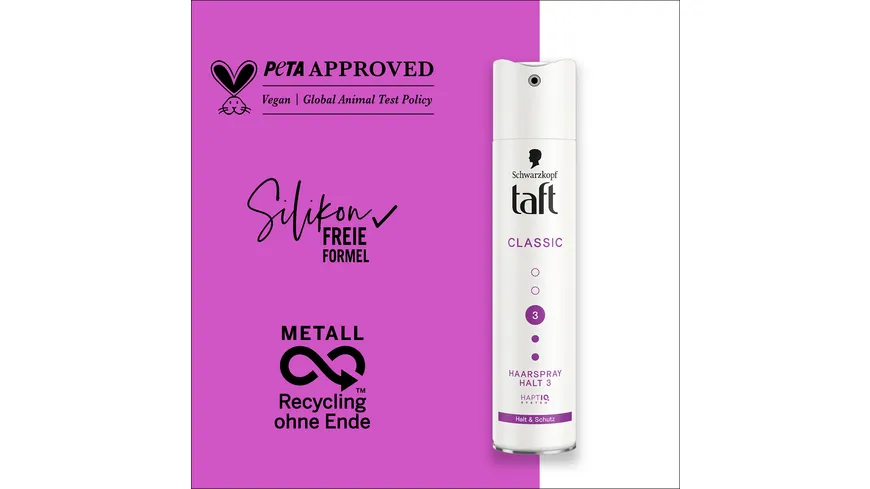 TAFT Haarspray Classic Halt & Schutz 250 ml Haltegrad 3 - mittlerer Halt 250 ml