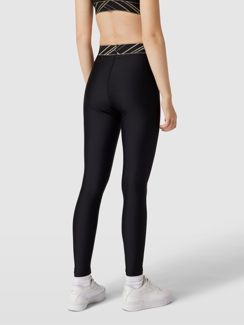 Leggings mit Logo-Print in schwarz