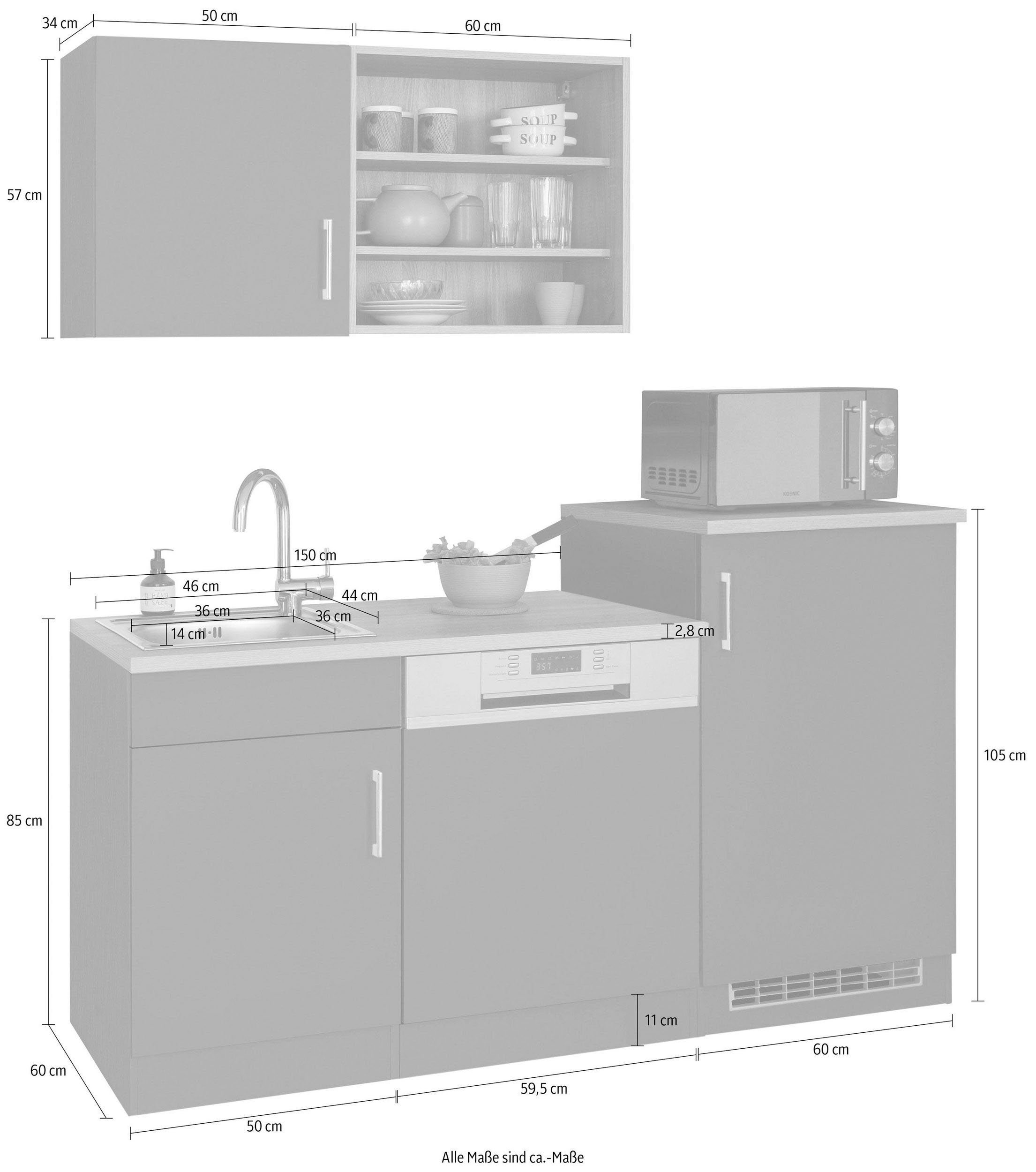 HELD MÖBEL Küche Mali, Breite 170 cm, mit E-Geräten