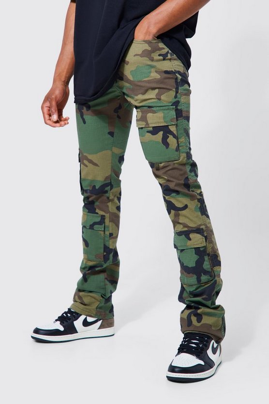 Skinny Camouflage Cargo-Hose