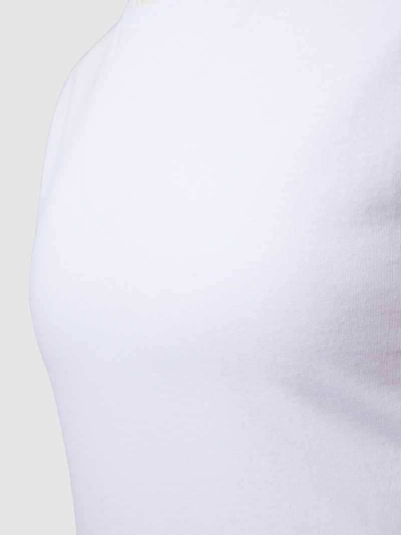 Tanktop mit geripptem Rundhalsausschnitt in weiß